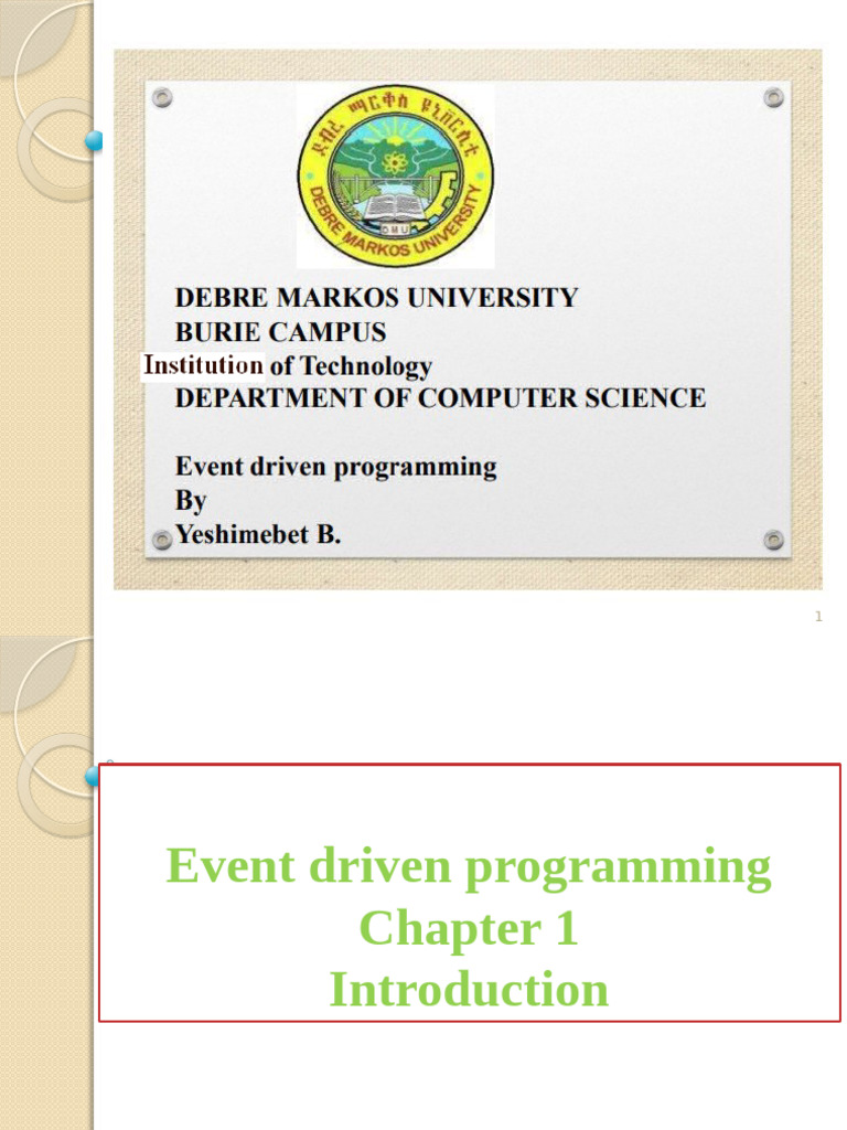 Event Driven Programming Chapter 1 | PDF