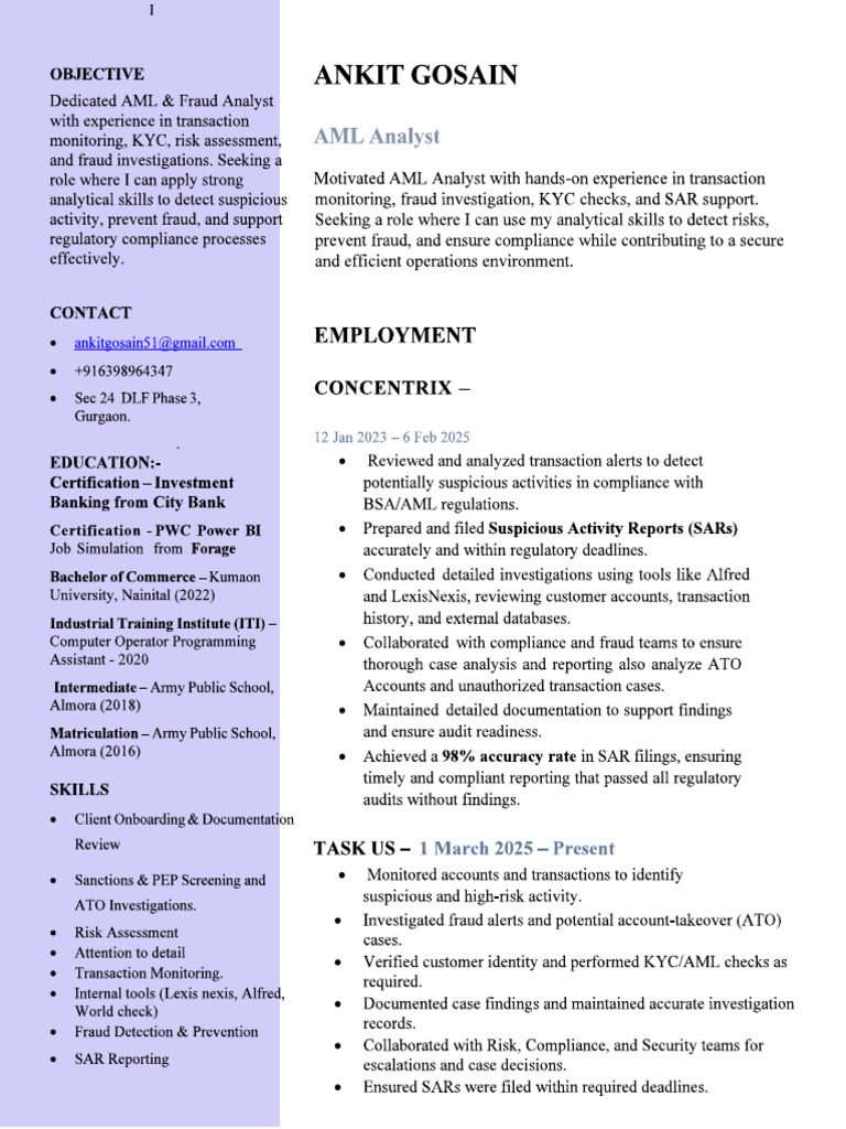 Ankit CV | PDF