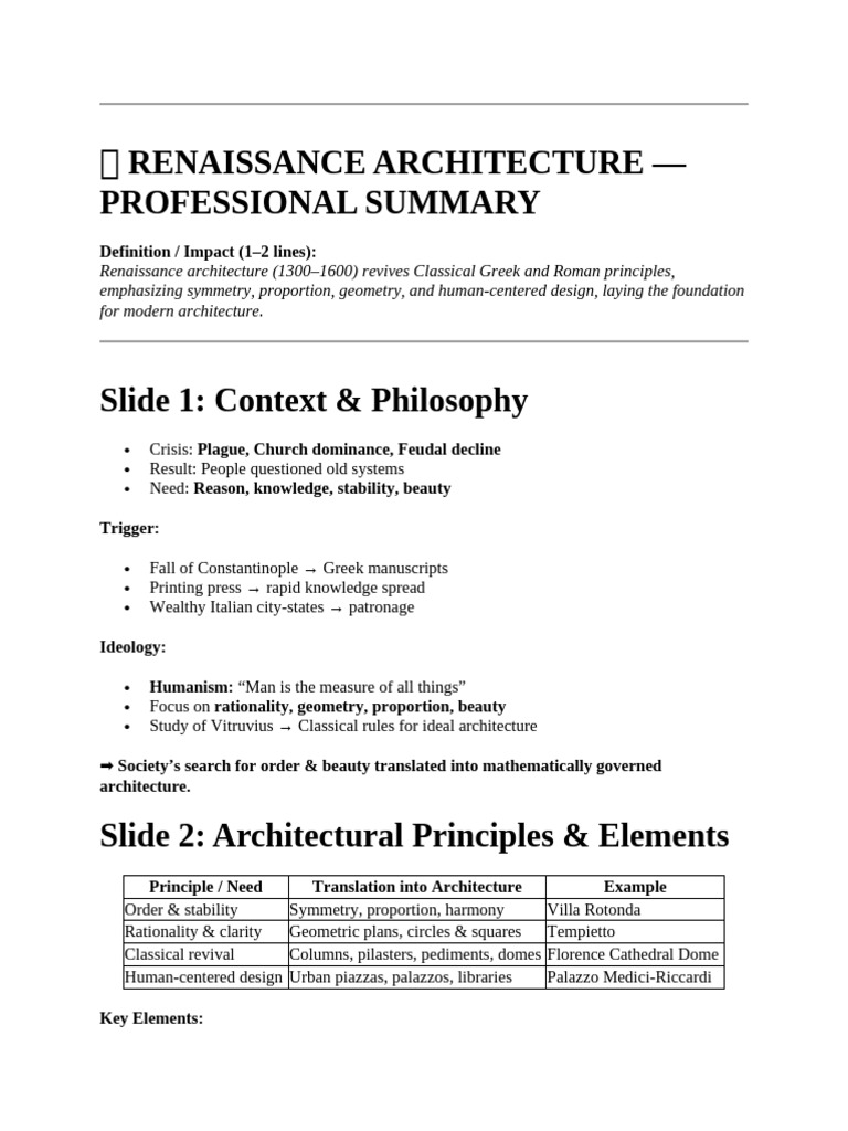 Renaissance Architecture Overview | PDF | Gothic Architecture ...