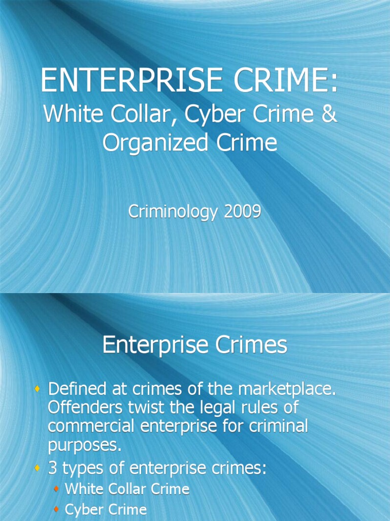 Enterprise Crime Fraud Organized Crime
