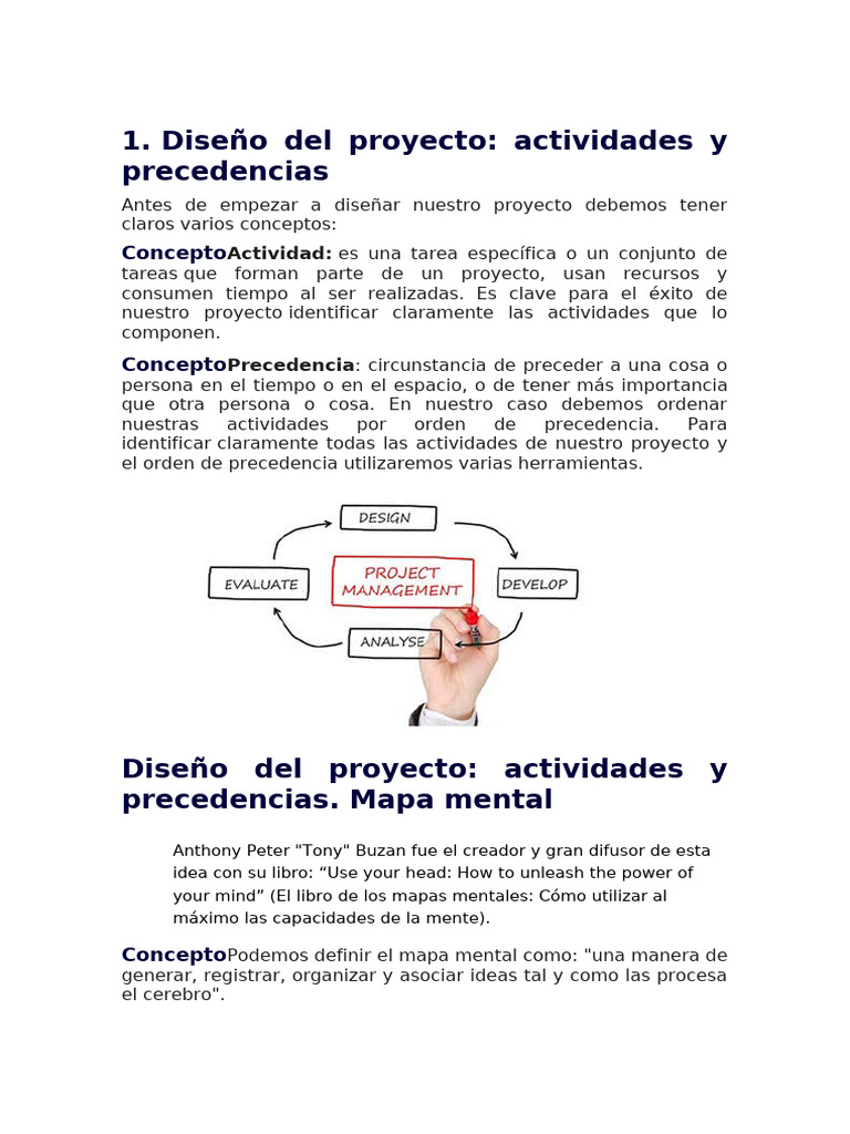 Diseño Del Proyecto: Actividades y Precedencias: Concepto | PDF