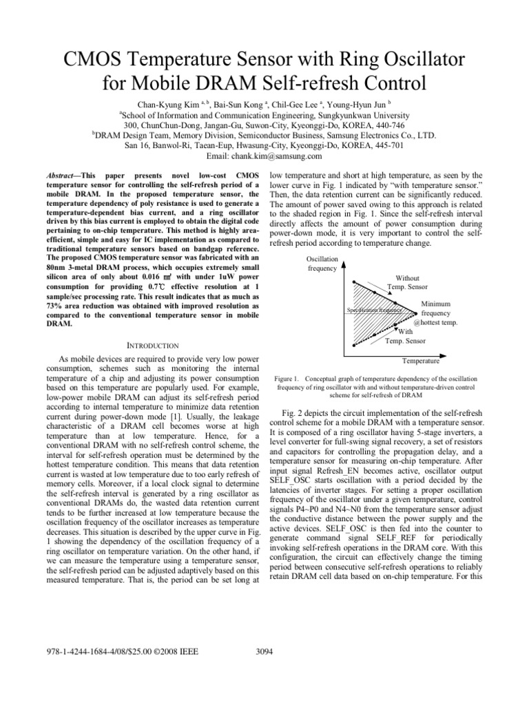CMOS Temperature Sensor for Mobile DRAM | PDF | Electronic Oscillator ...