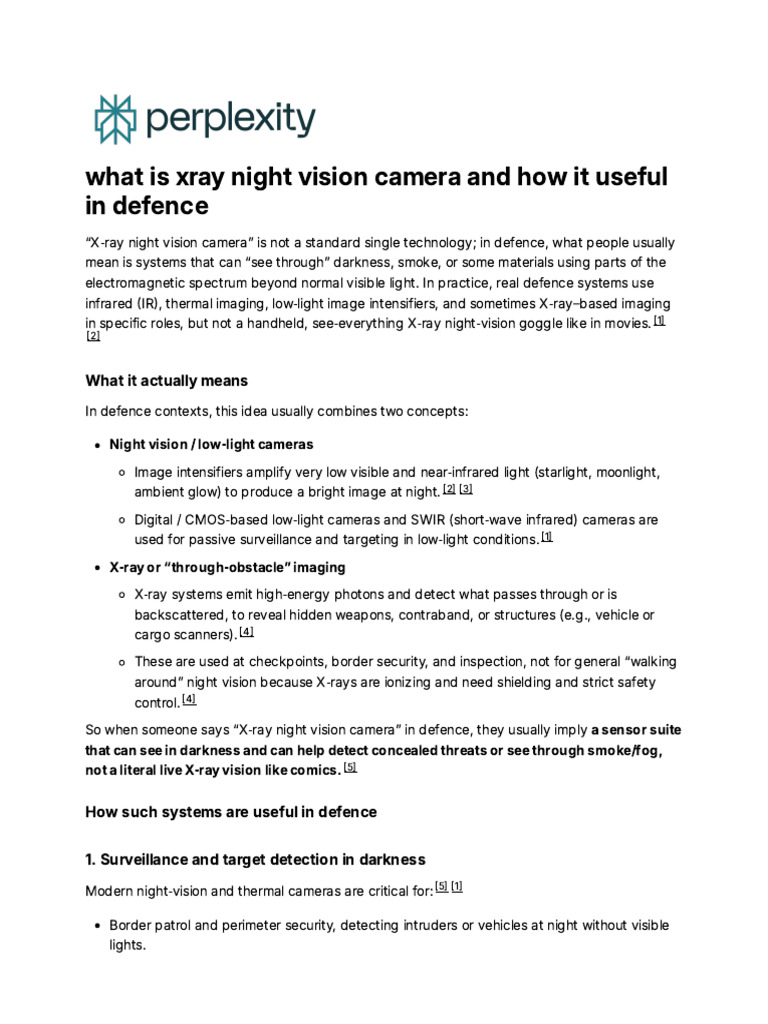 Understanding X-Ray Night Vision in Defense | PDF | Infrared | Thermography