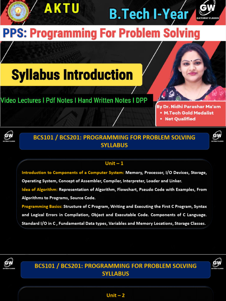 Computer Programming Fundamentals Syllabus | PDF | Pointer (Computer ...
