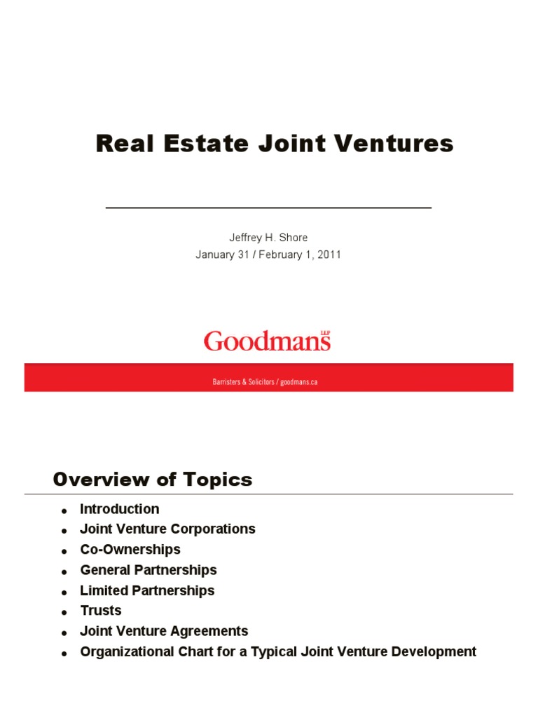 Real Estate Joint Ventures and Conducting A Thorough Due Diligence For
