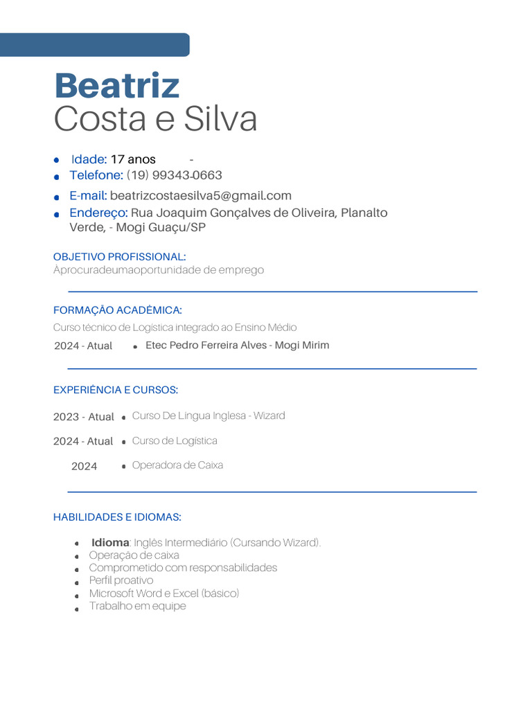 CV Beatriz Costa-1 PDF | PDF