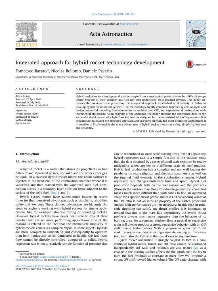Acta2016 | PDF | Rocket Propellant | Rocket Engine