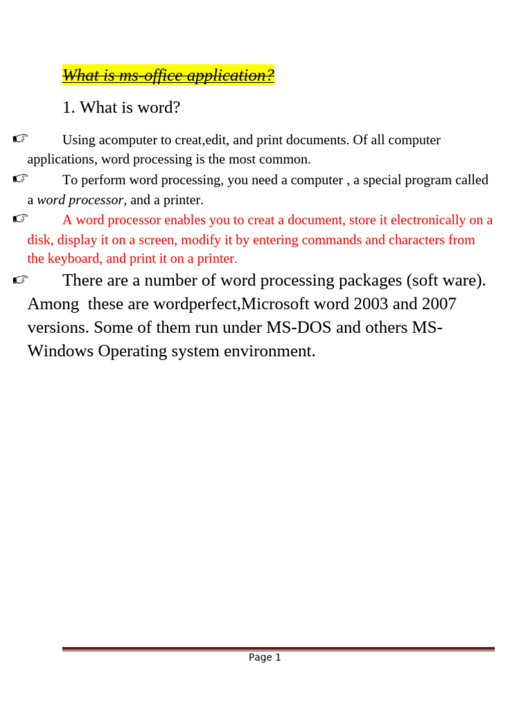 Understanding MS Office Applications | PDF | Word Processor | Computing