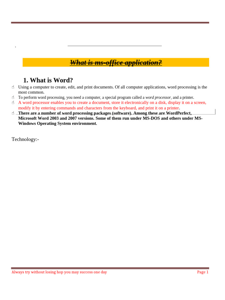 MS Office Applications Overview Guide | PDF | Word Processor ...