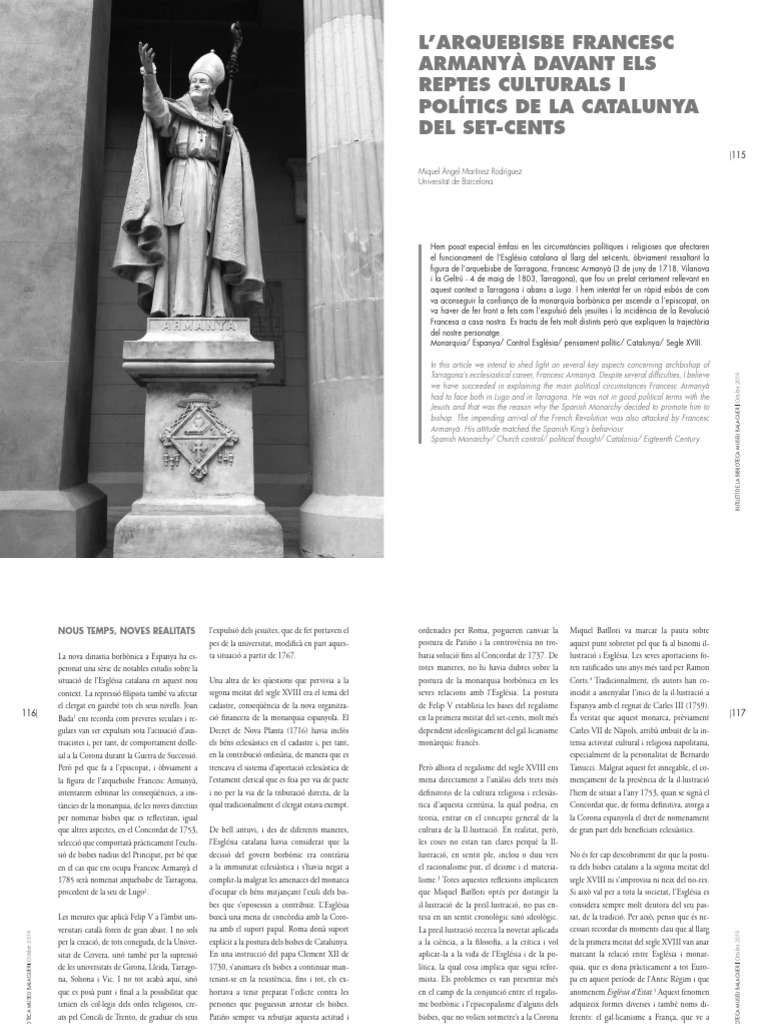 L'Arquebisbe Francesc Armanyà | PDF