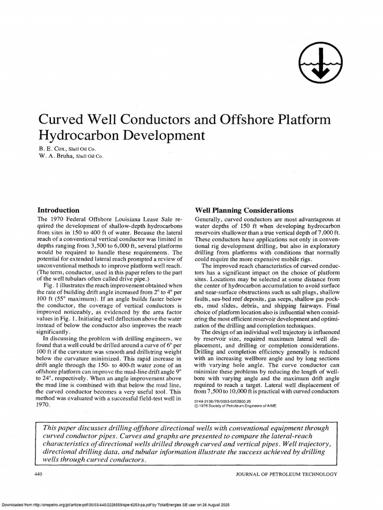 Curved Conductors for Offshore Drilling | PDF | Oil Well | Petroleum ...