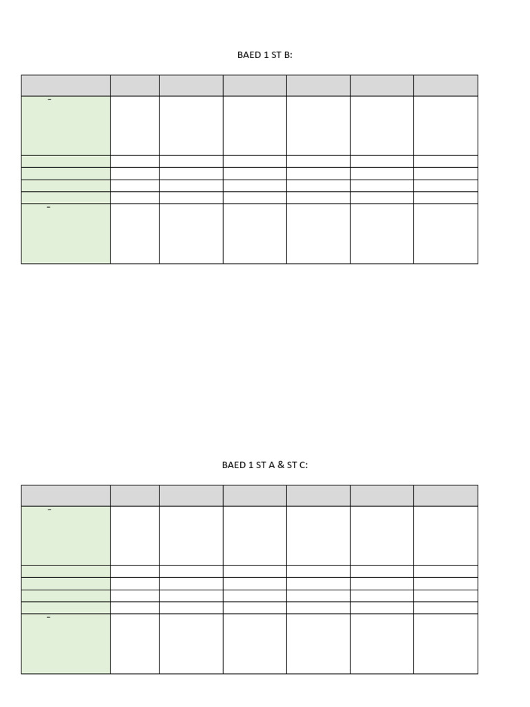 BAED Class Schedule Overview | PDF