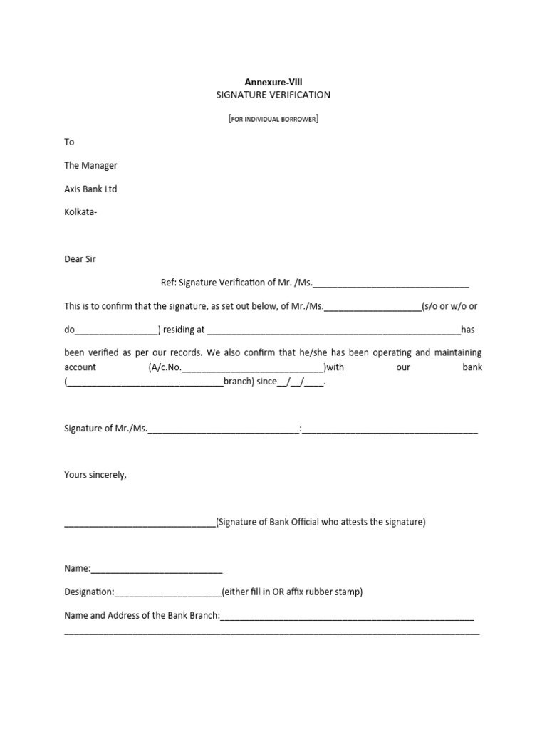 Signature Verification for Borrowers | PDF