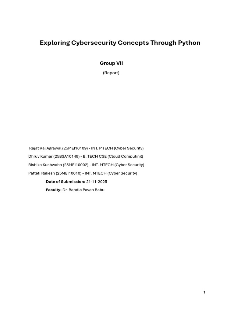 Cybersecurity Concepts with Python | PDF | Security | Computer Security