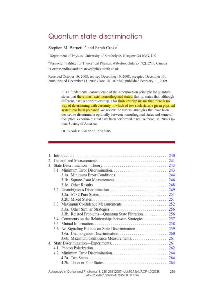 Optimal Strategies for Quantum State Discrimination | PDF ...