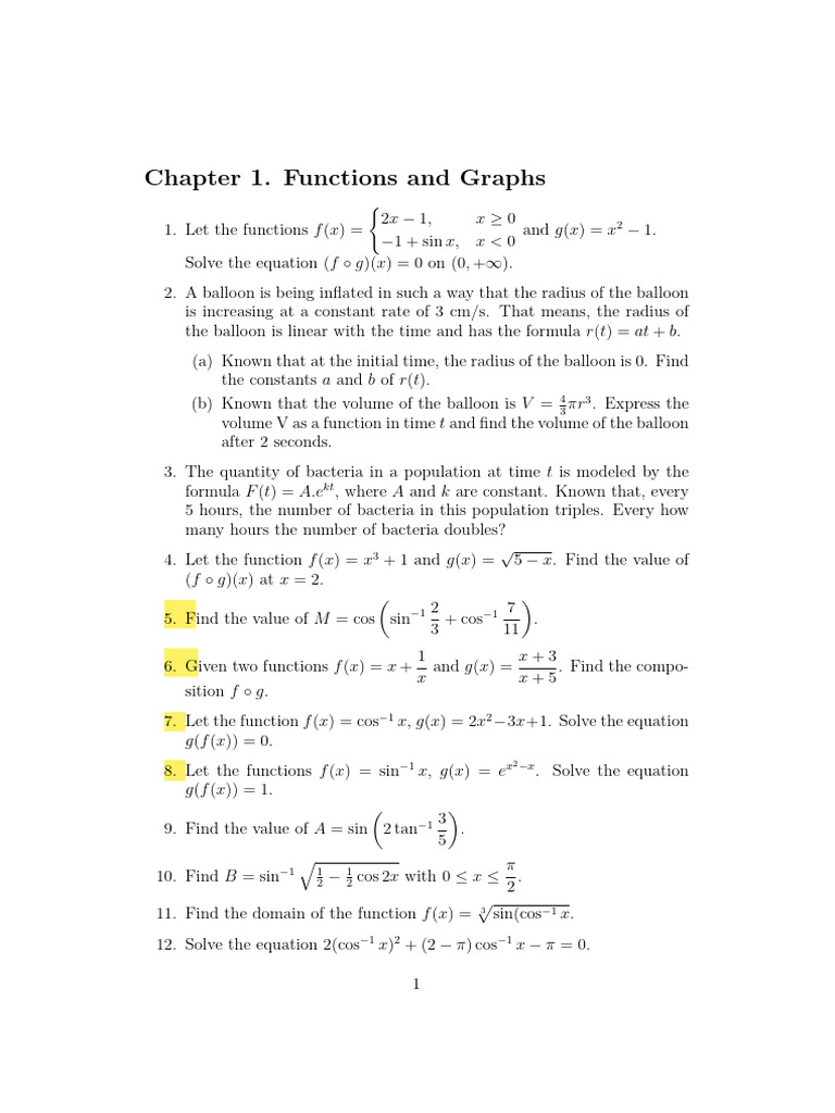 Functions, Limits, and Extrema Analysis | PDF | Tangent | Derivative