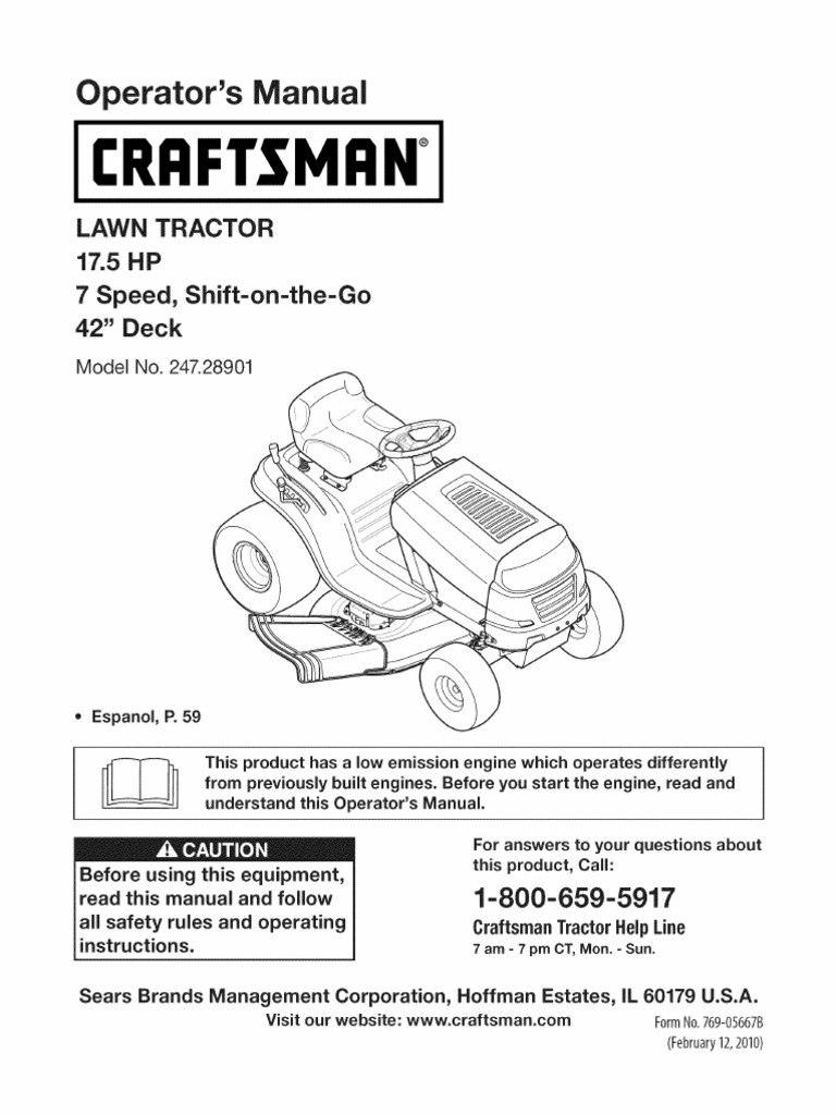Craftsman 17.5 HP Lawn Tractor Manual | PDF | Tractor | Vehicles