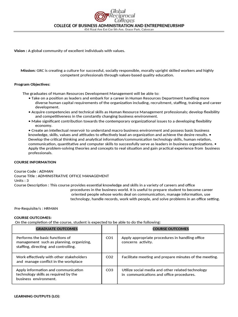 Human Resources Management Course Overview | PDF | Communication ...
