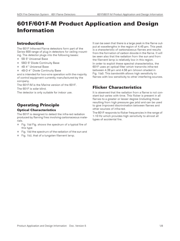 601F Flame Detector Application Guide | PDF | Infrared | Detector (Radio)