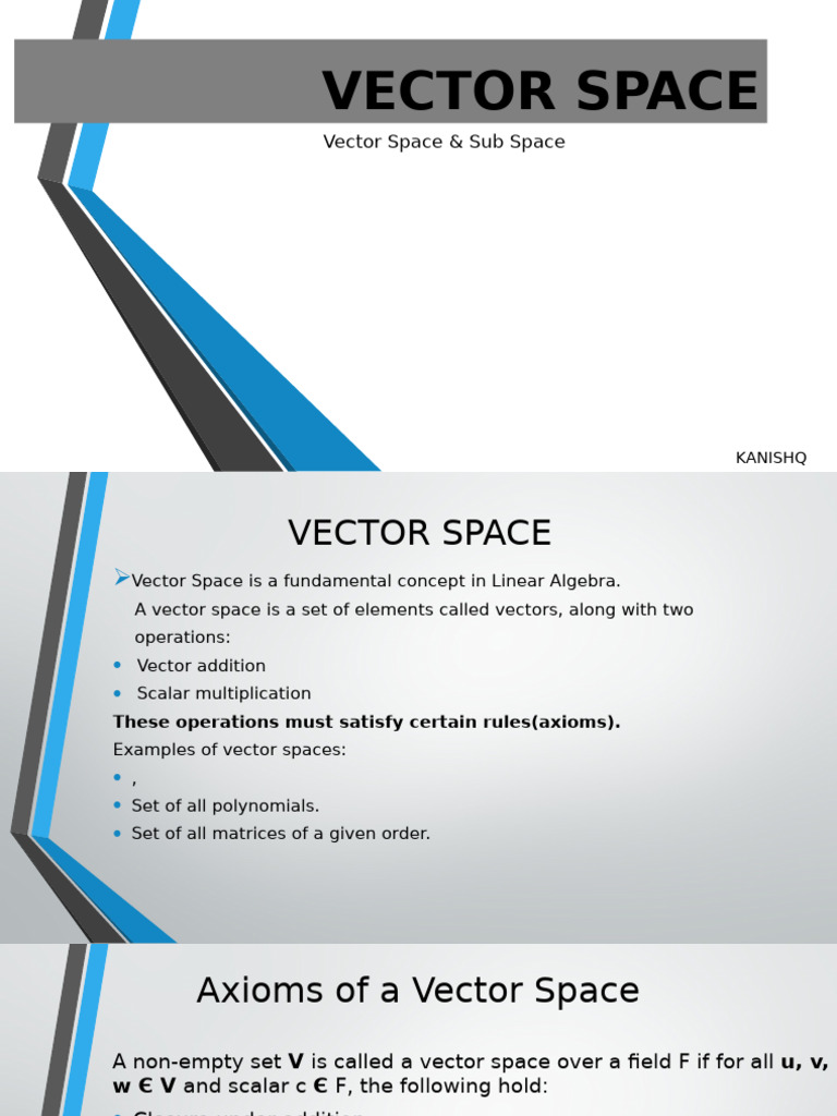 Understanding Vector Spaces and Subspaces | PDF