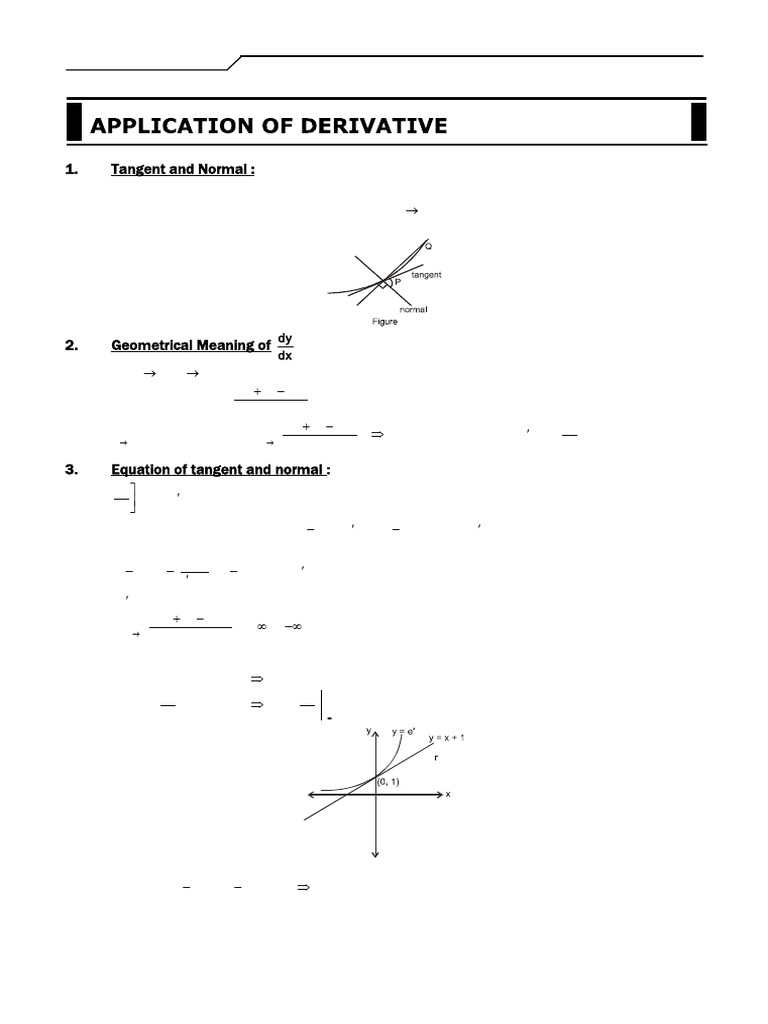 Understanding Tangents and Normals in Calculus | PDF | Tangent ...