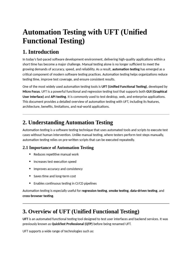 Automation Testing With UFT | PDF | Software Testing | Software Engineering