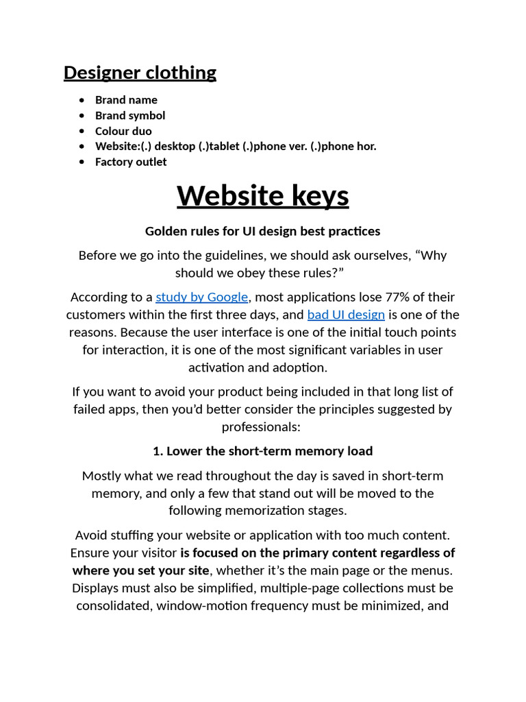Designer Clothing | PDF | Brand | User Interface