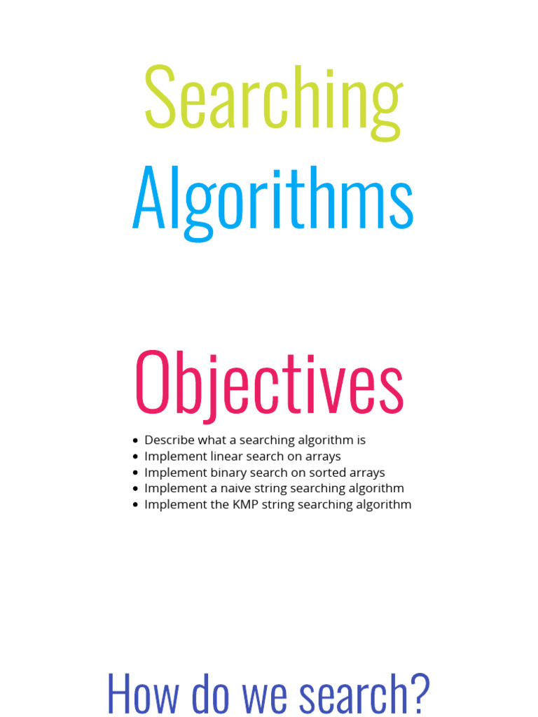 Searching Algorithms Explained | PDF | Computer Science | Algorithms ...