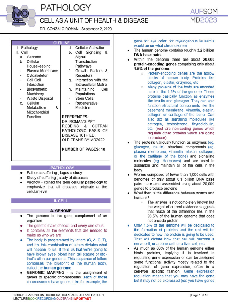 Cell Pathology and Genome Function | PDF | Histone | Cell Membrane