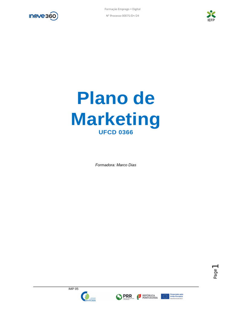 Manual Plano de Marketing 0366 | PDF | Mercado (economia) | Marketing
