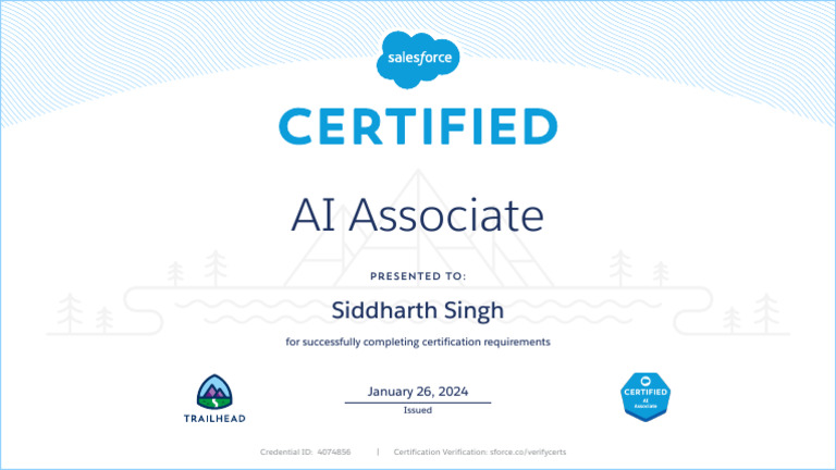 AI Associate Certification Awarded | PDF