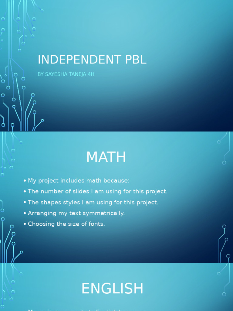 Independent PBL Project Overview | PDF