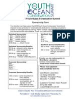2012 Youth Ocean Conservation Summit Sponsorship Form