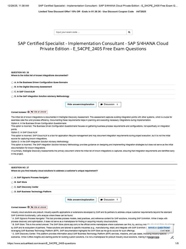 15% Discount on SAP S/4HANA Exam Prep | PDF | Cloud Computing | Computing
