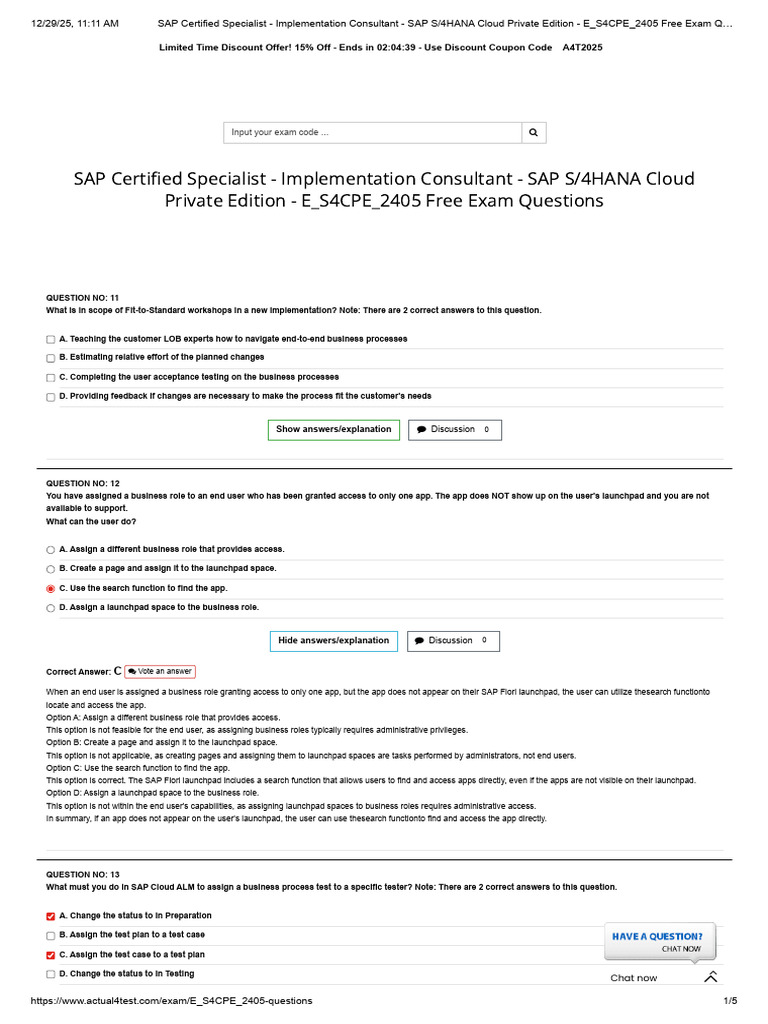 SAP S/4HANA Cloud Exam Questions & Discount | PDF | Xml Schema | Zip ...