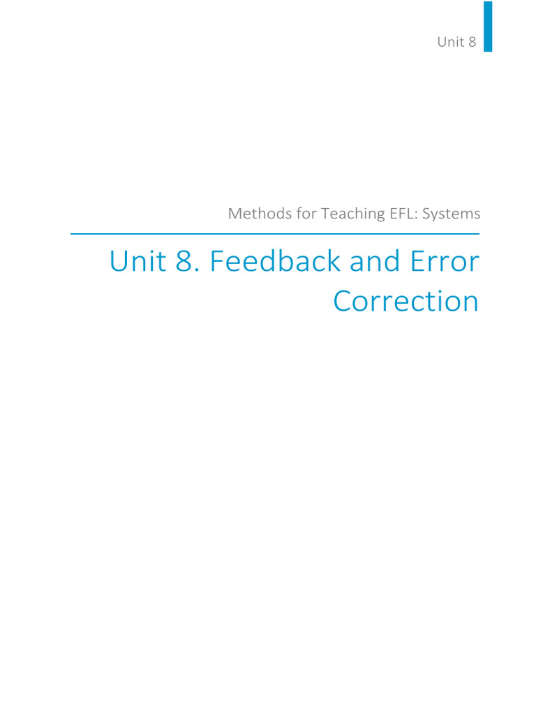 EFL Feedback and Error Correction Methods | PDF | English As A Second ...