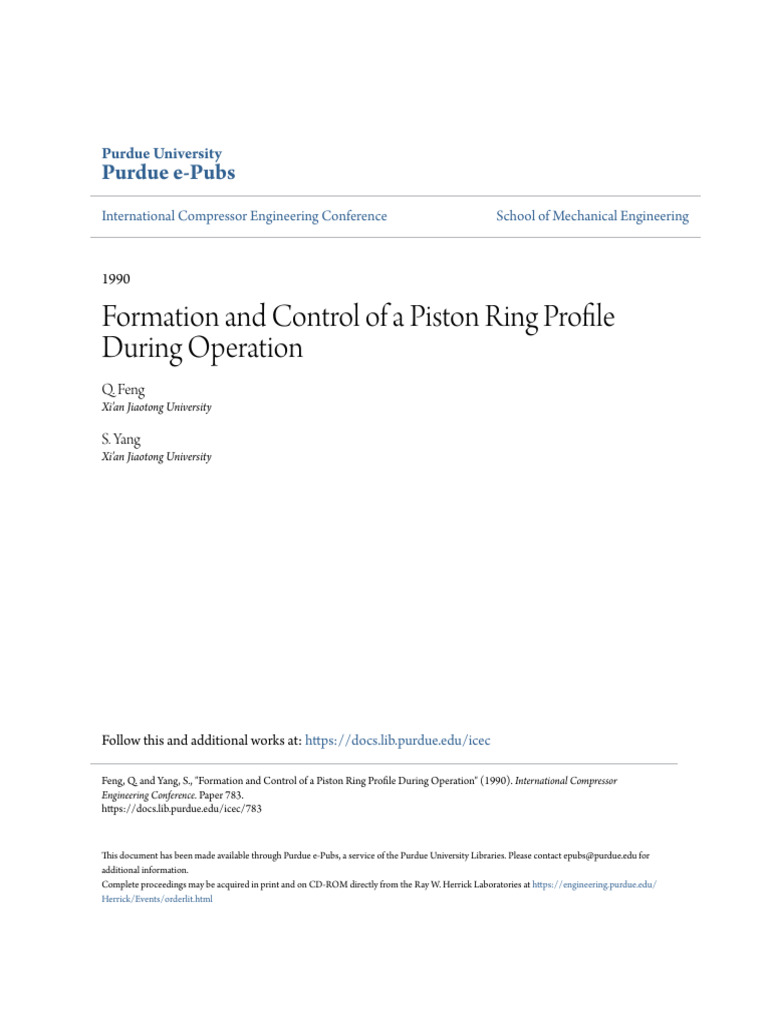 Piston Ring Profile Optimization Study | PDF | Engines | Internal ...
