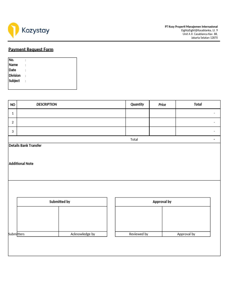 Payment Request Form Template | PDF