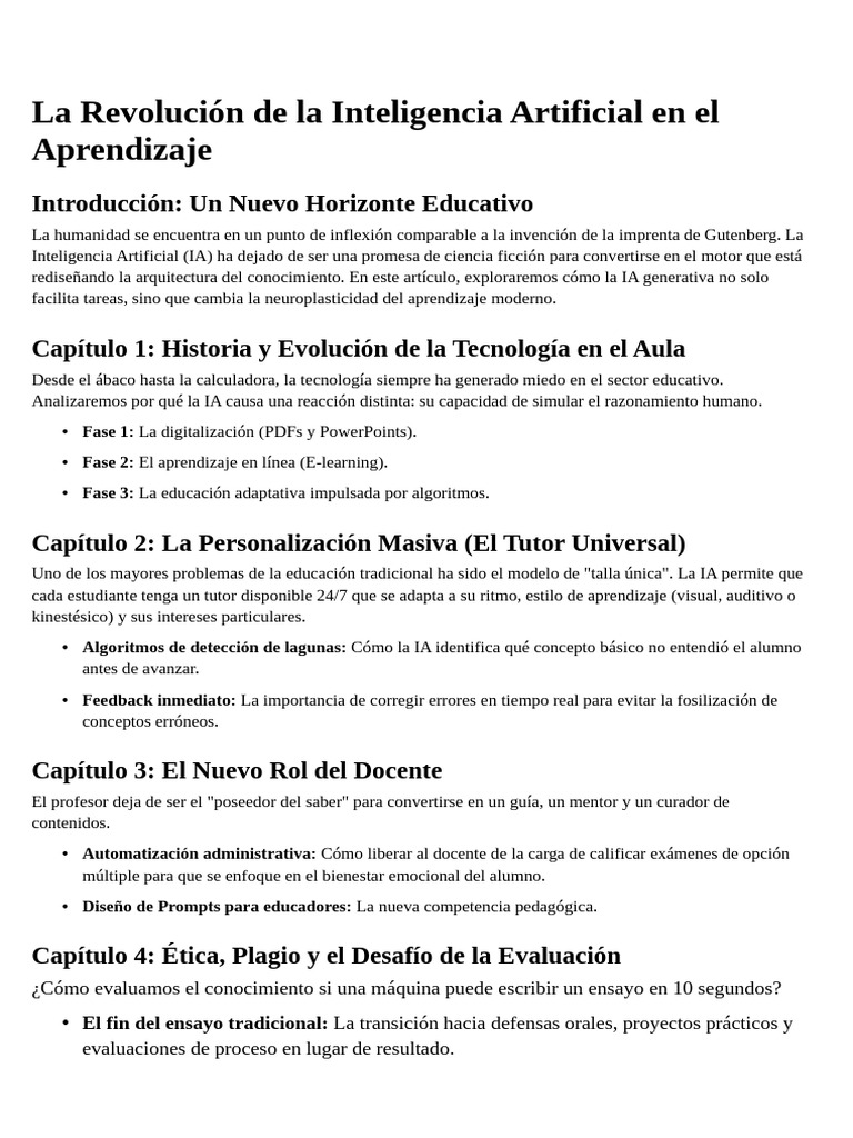 La Revolución de La Inteligencia Artificial en El Aprendizaje | PDF ...