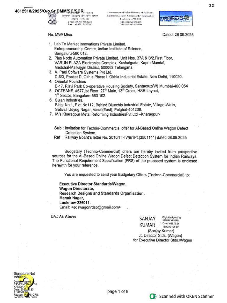 IREPS-CRIS Digital Signatures Report | PDF