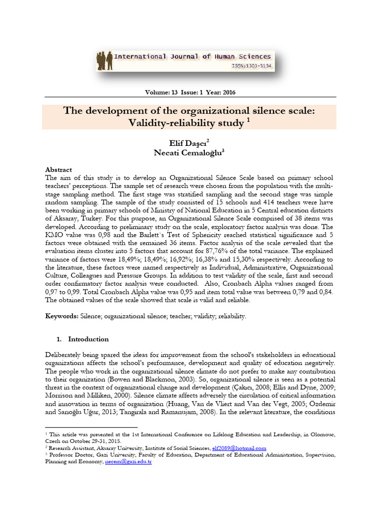 The Development of The Organizational Si | PDF | Factor Analysis ...