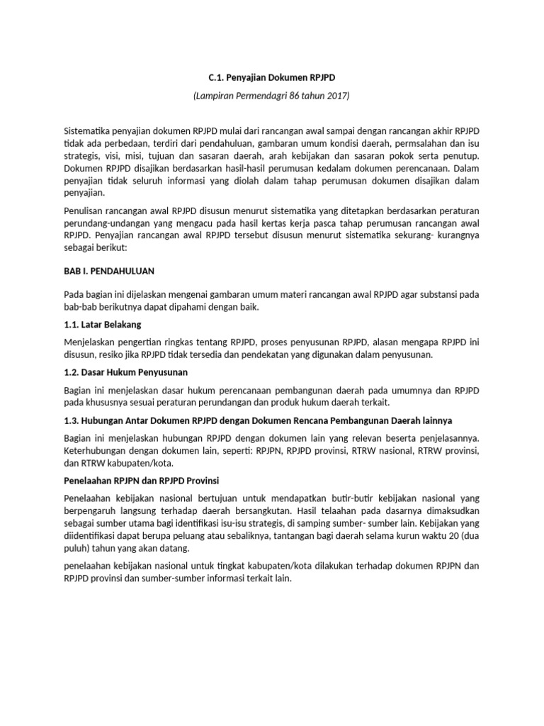 Penyajian Dokumen RPJPD 2017 | PDF