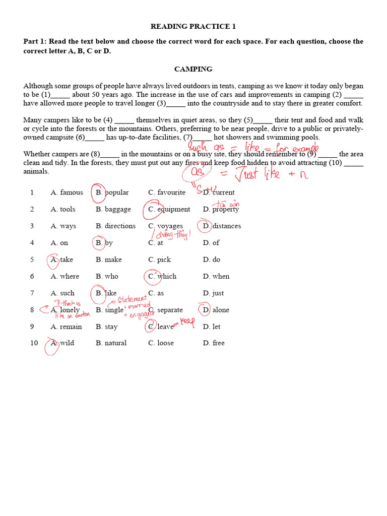 Reading Practice 1 | PDF