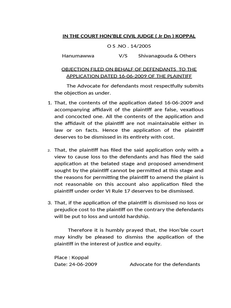 H Objection | PDF