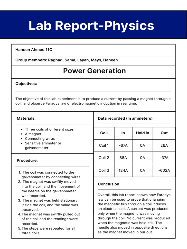 Physics Lab Report 10.3 | PDF