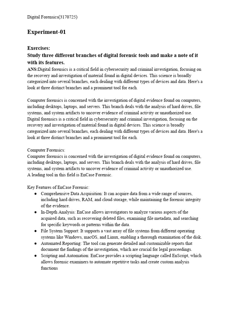 Digital Forensics Tools and Techniques | PDF | Computer Forensics ...