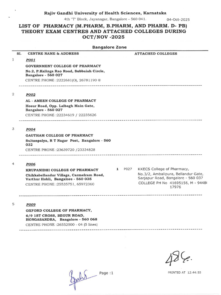 RGUHS Exam Store 2025 Overview | PDF