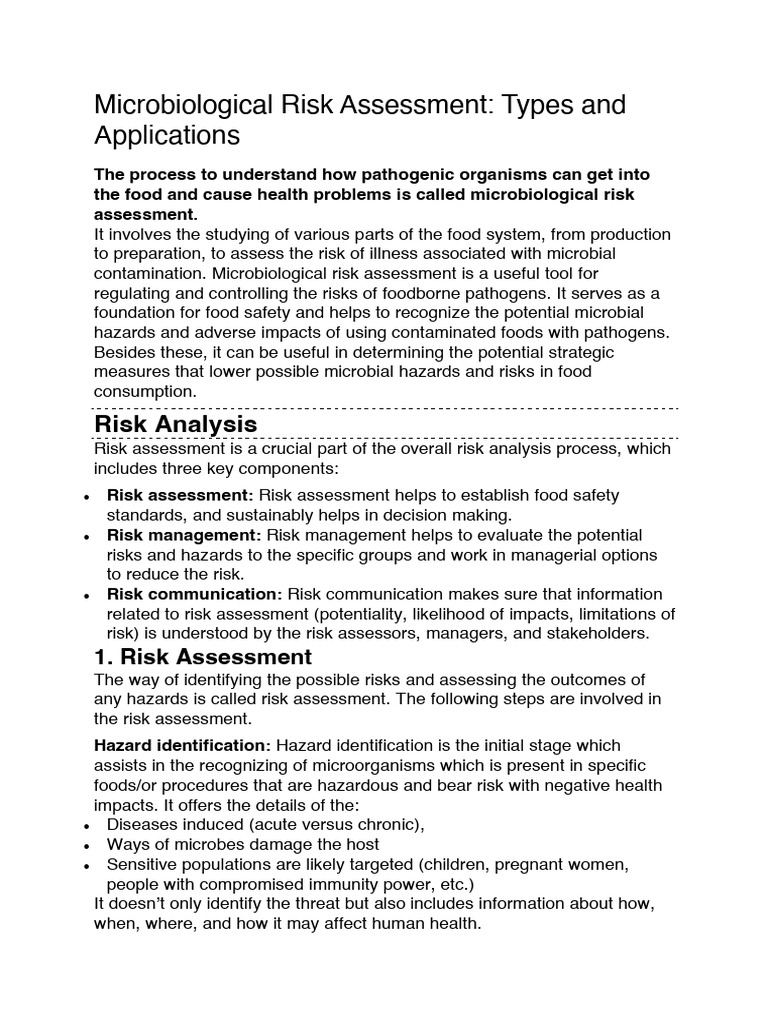 Microbiological Risk Assessment | PDF | Risk | Risk Assessment