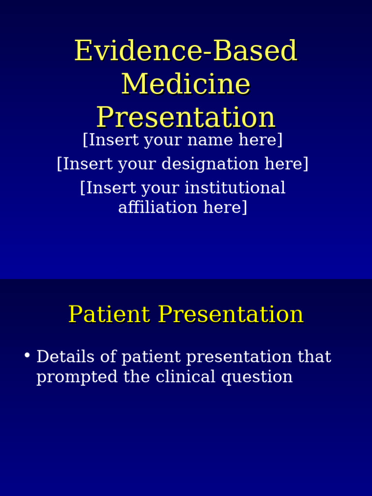Evidence-Based Medicine Presentation Guide | PDF | Randomized ...