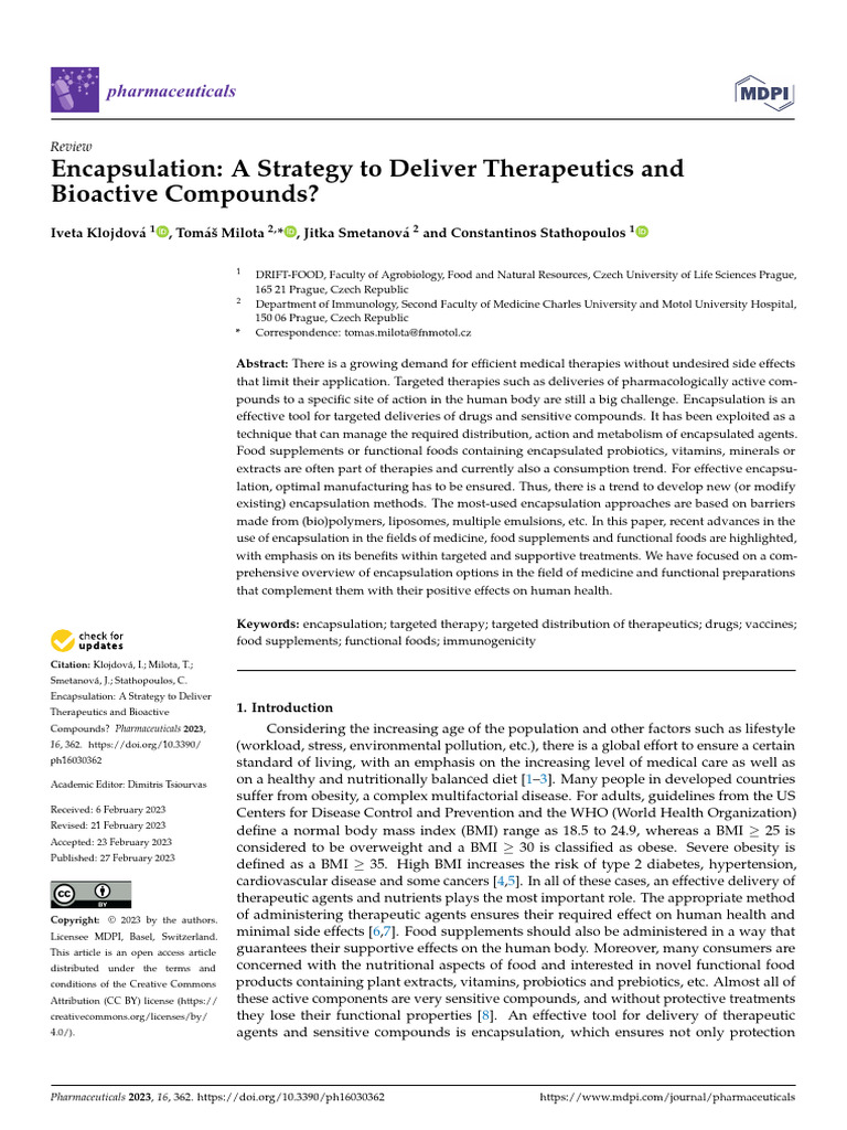 Encapsulation A Strategy To Deliver Therapeutics - 251215 - 160159 ...